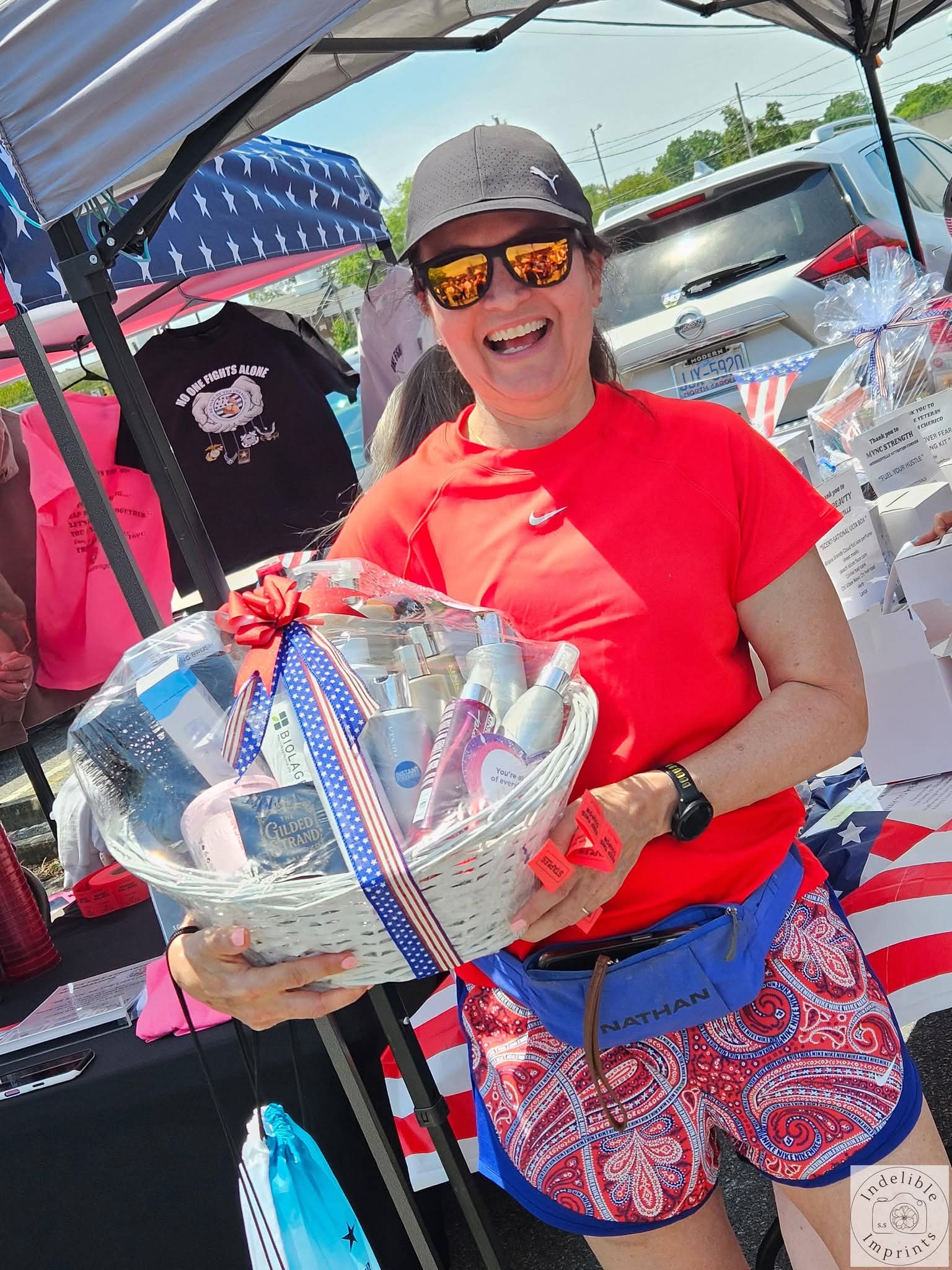 A gift basket prize on display at an LTS fundraising event