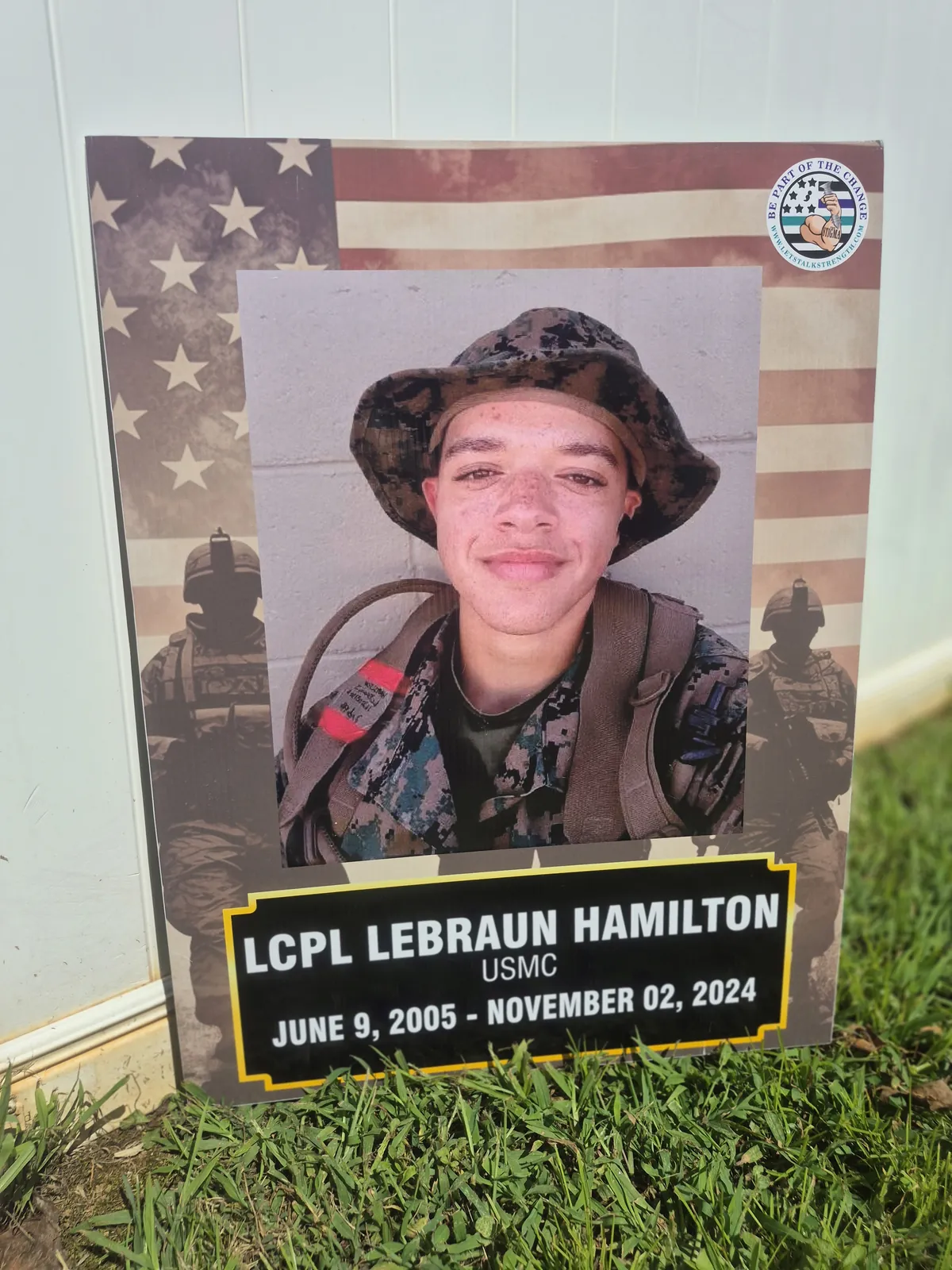 In memory of LCpl LeBraun Hamilton